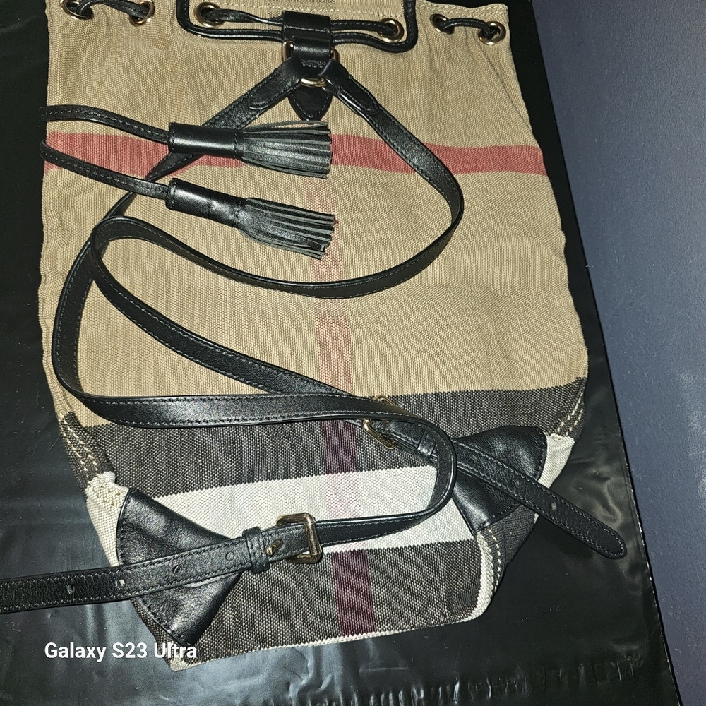 BURBERRY Overdyed Canvas Mega Check Medium Chiltern Backpack - Picture 7 of 11